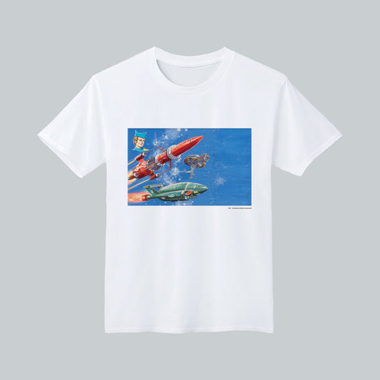 サンダーバード Tシャツ 小松崎茂アート1(ホワイト)