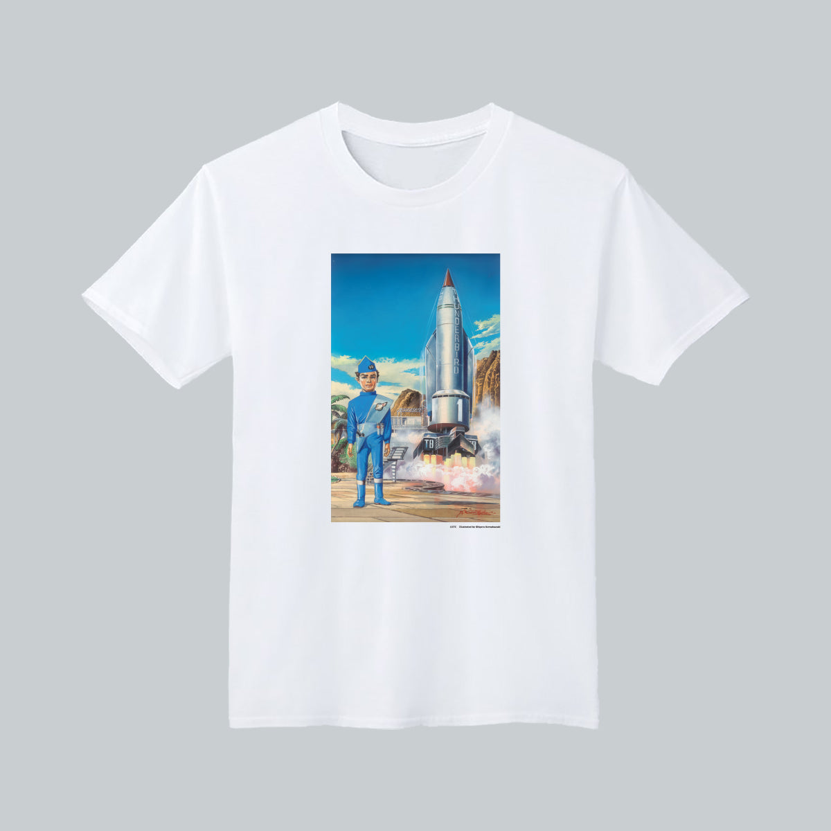 サンダーバード Tシャツ 小松崎茂アート2(ホワイト)