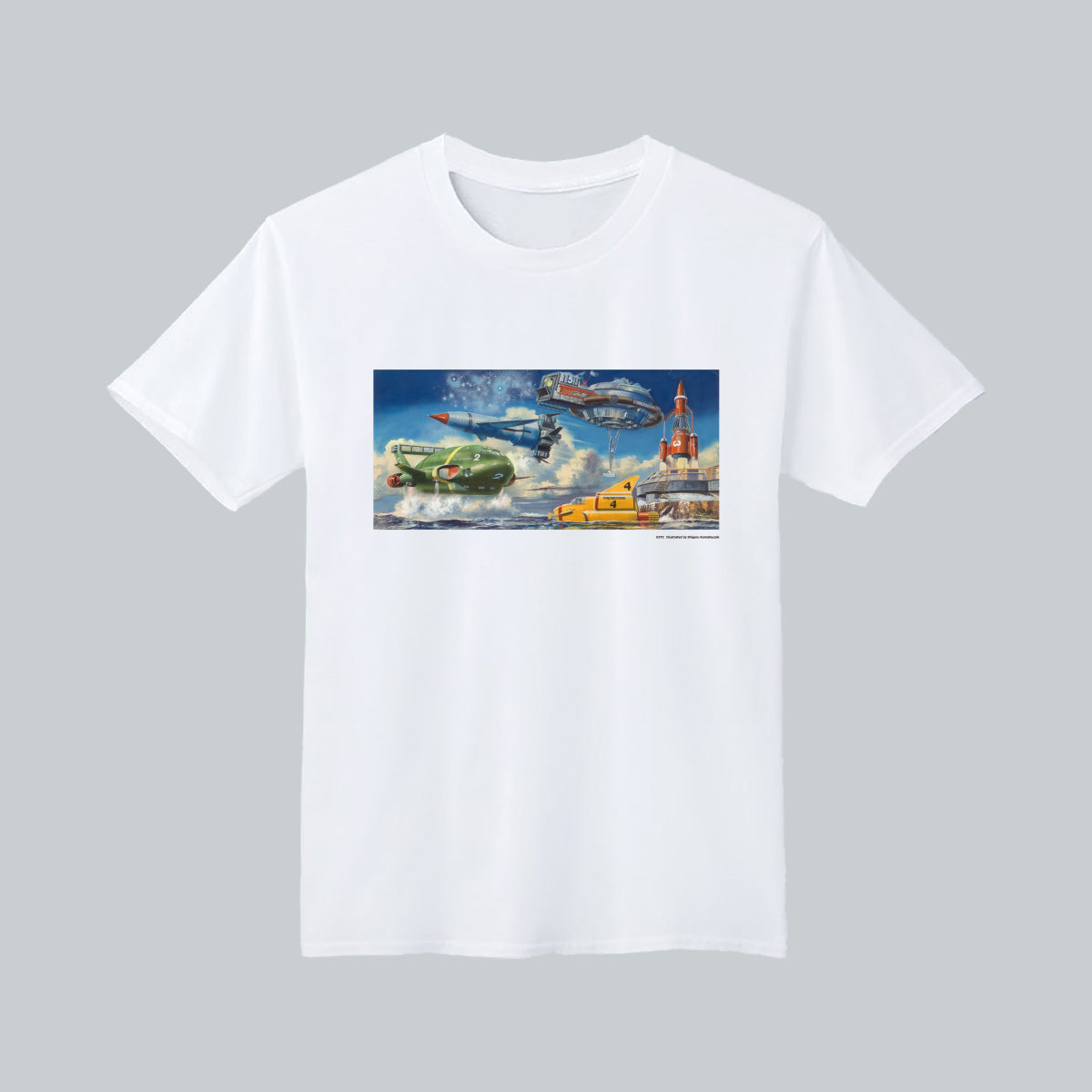 サンダーバード Tシャツ 小松崎茂アート3(ホワイト)
