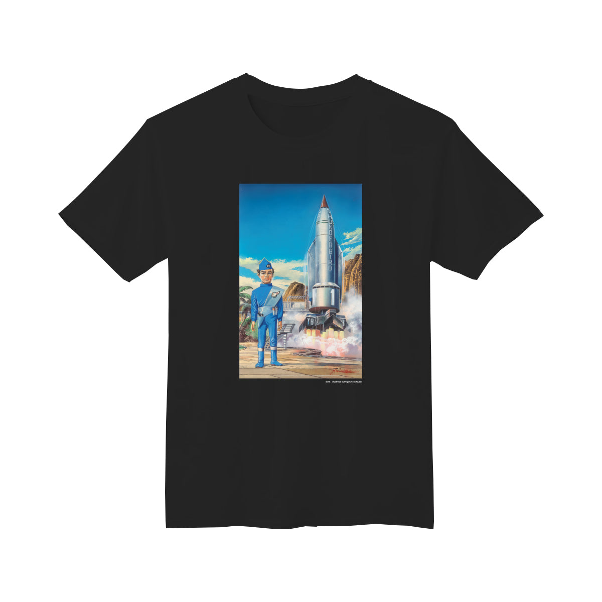 サンダーバード Tシャツ 小松崎茂アート2(ブラック)