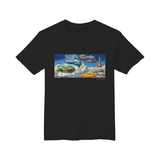 サンダーバード Tシャツ 小松崎茂アート3(ブラック)