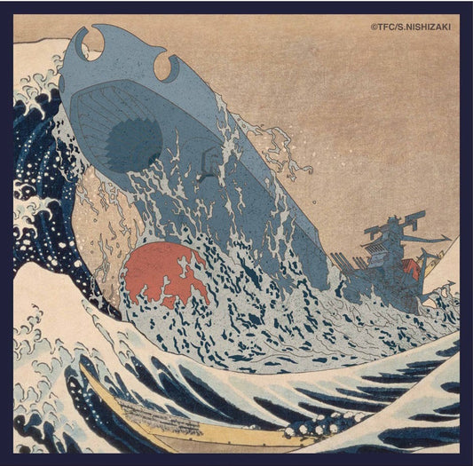 宇宙戦艦ヤマト×葛飾北斎(浪裏) ハンカチ